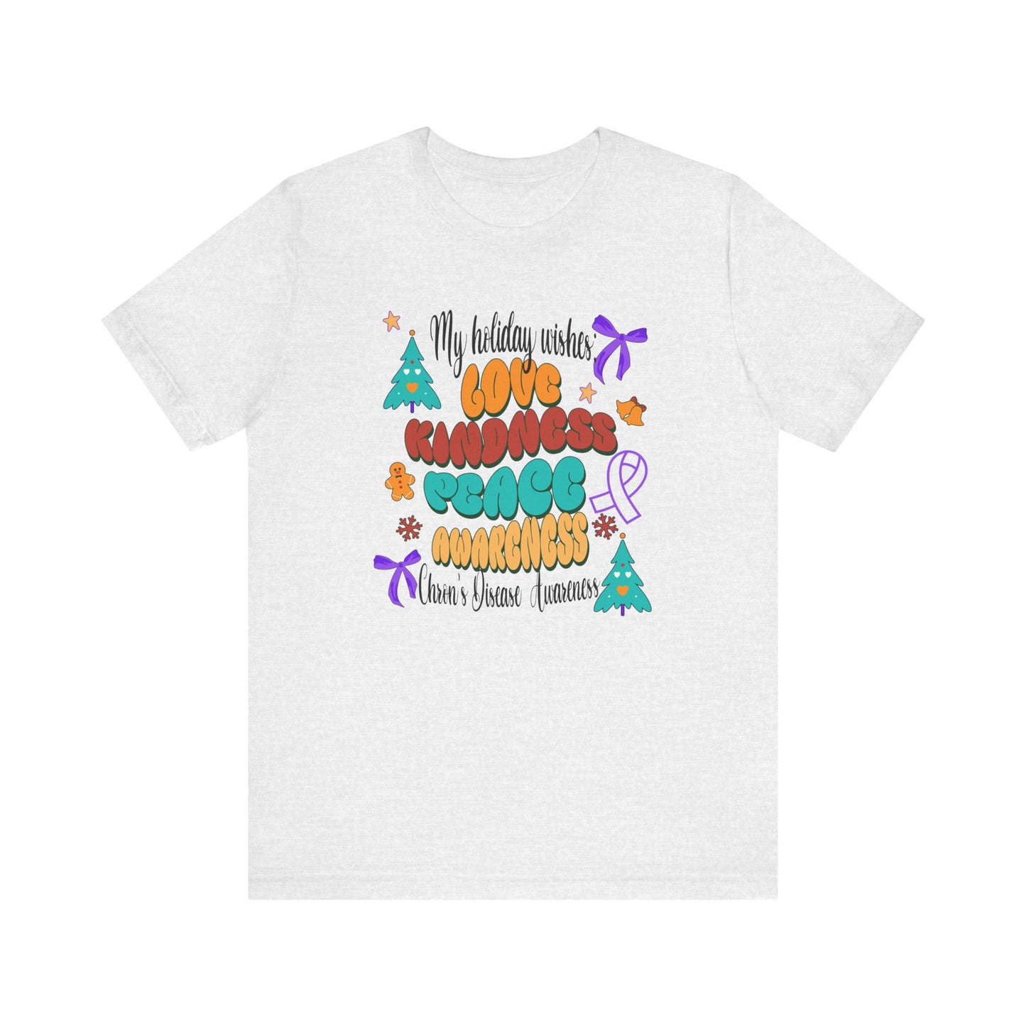 Chron's Disease Awareness Holiday Theme Unisex Jersey Short Sleeve Tee