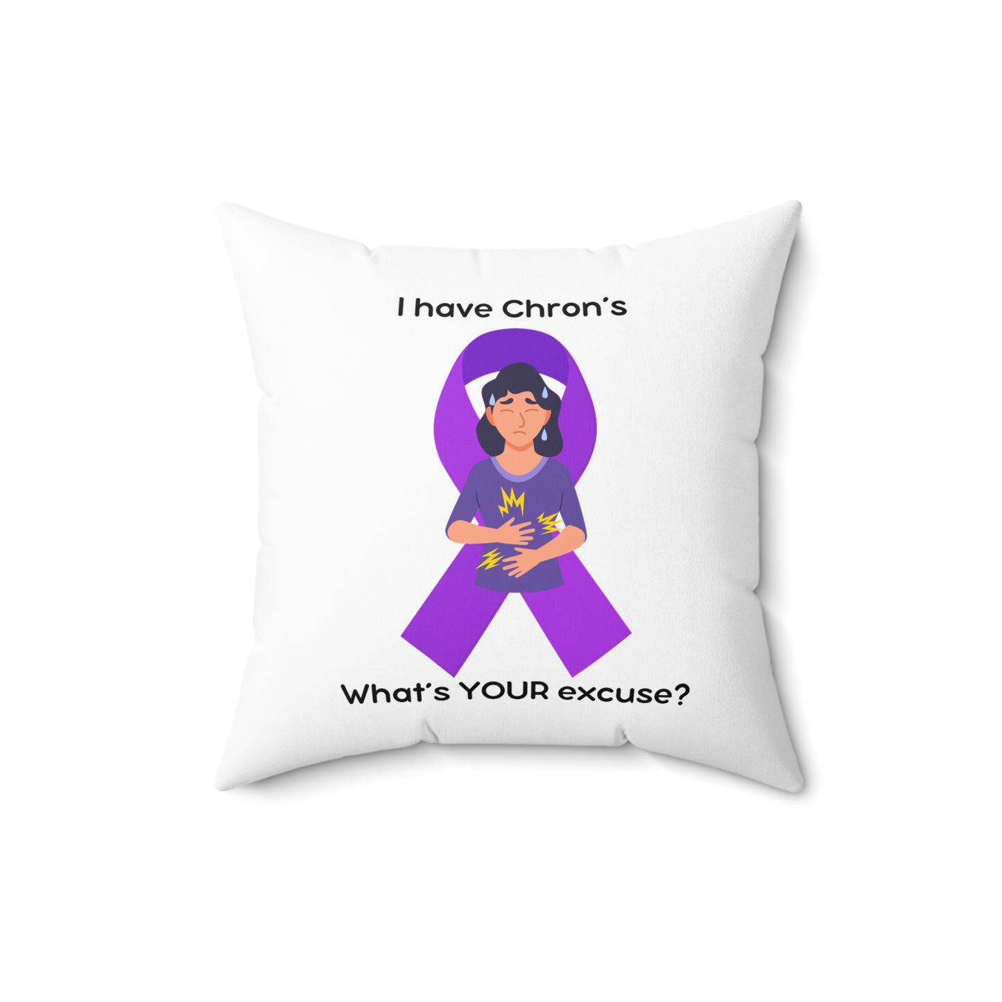 Chron's Disease Awareness Home Decor Square Throw Pillow