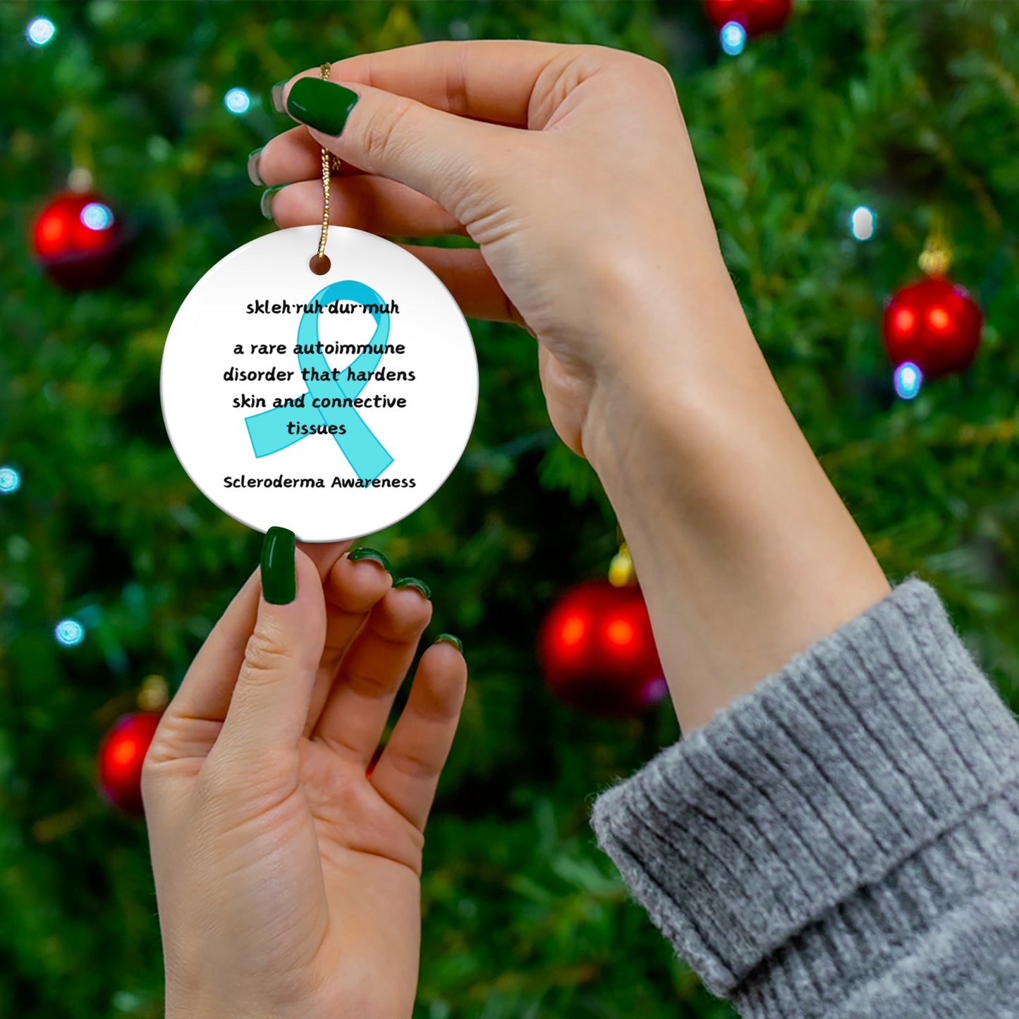 Scleroderma Awareness Defining Scleroderma Ceramic Ornament, 4 Shapes