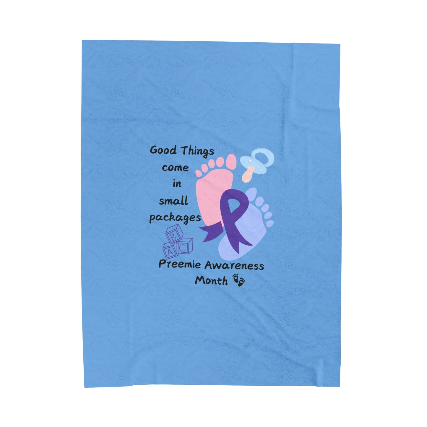 Preemie Awareness Prematurity Awareness Velveteen Plush Blanket