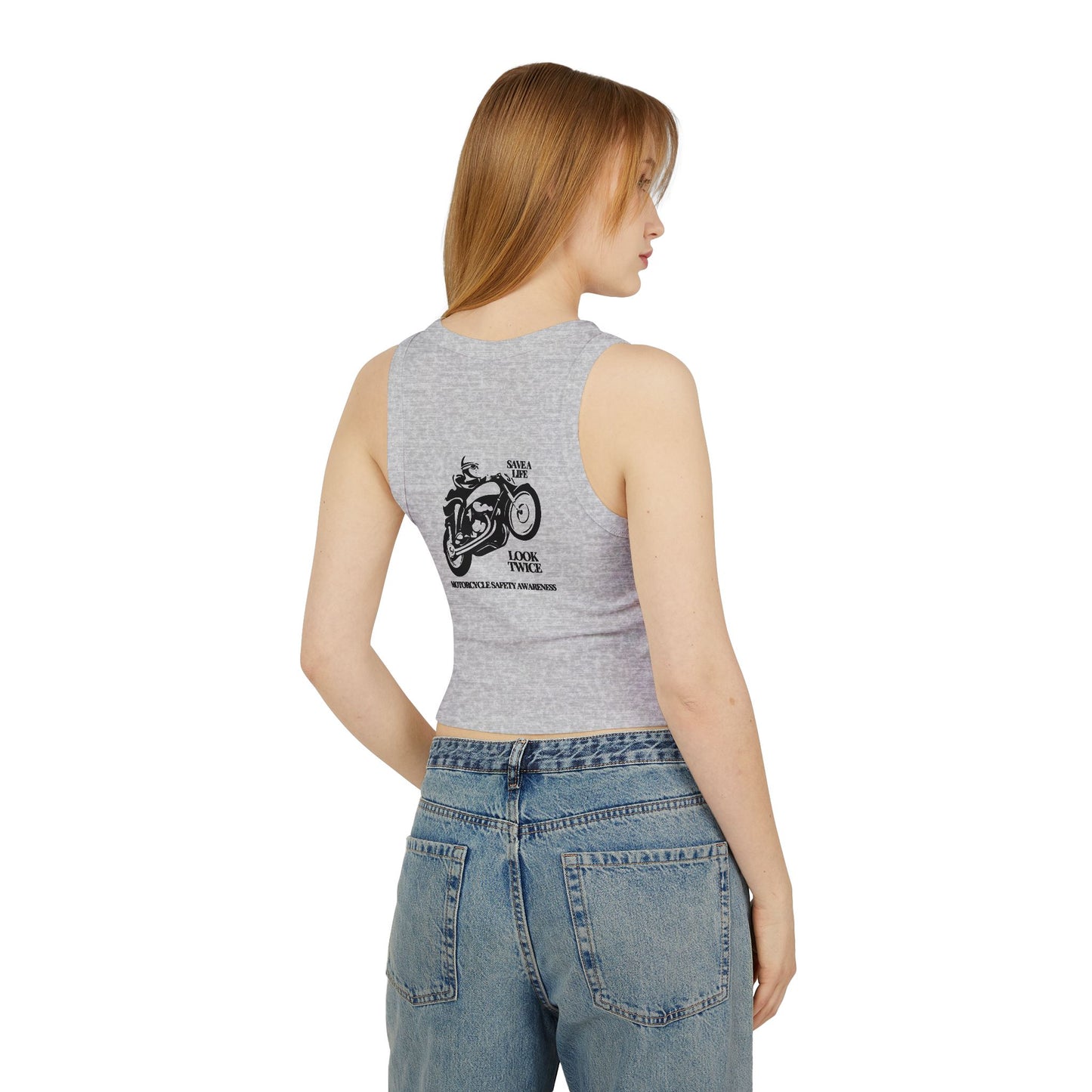 Motorcycle Safety Awareness Women's Micro Rib Racer Tank Top