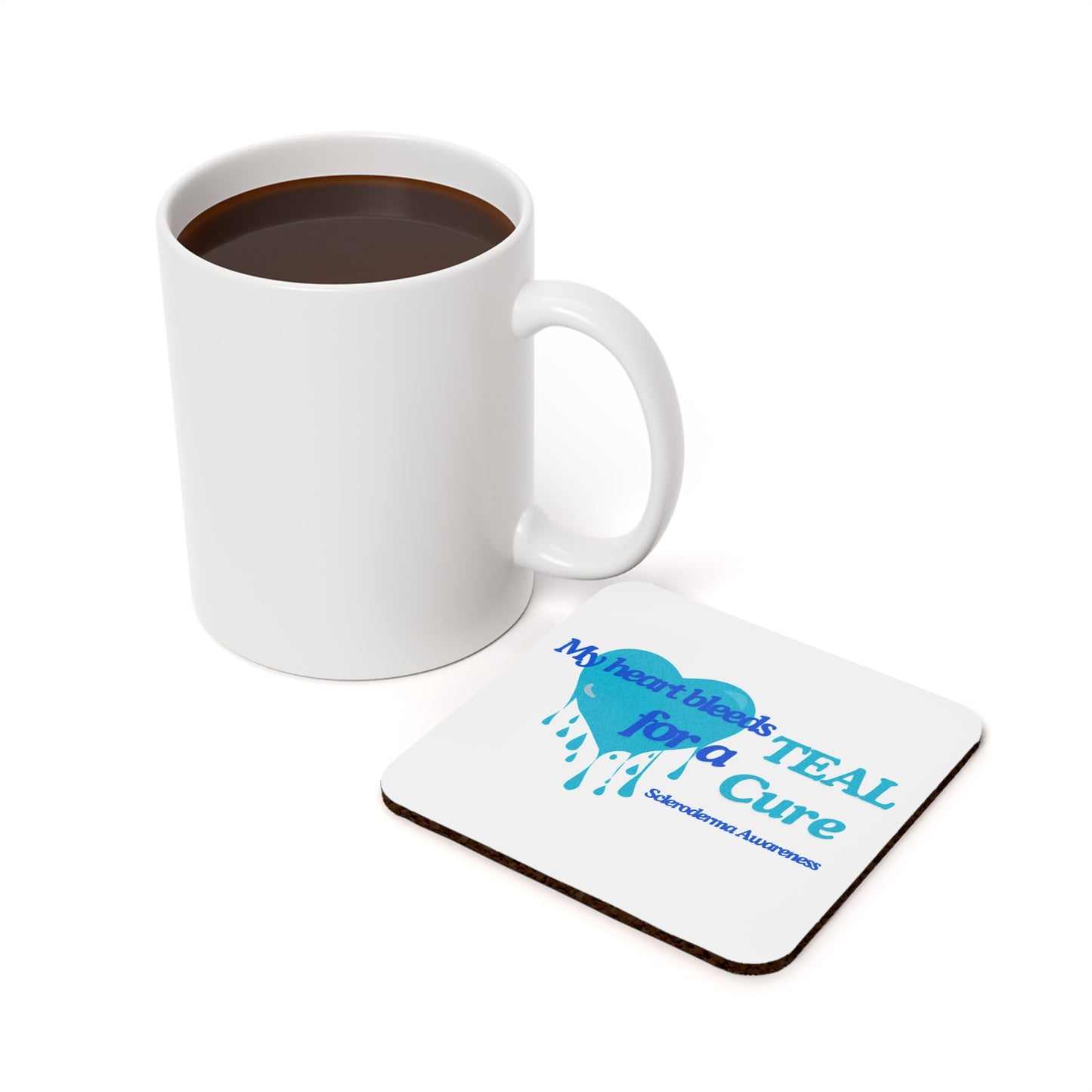 Scleroderma Awareness Cork Back Coaster