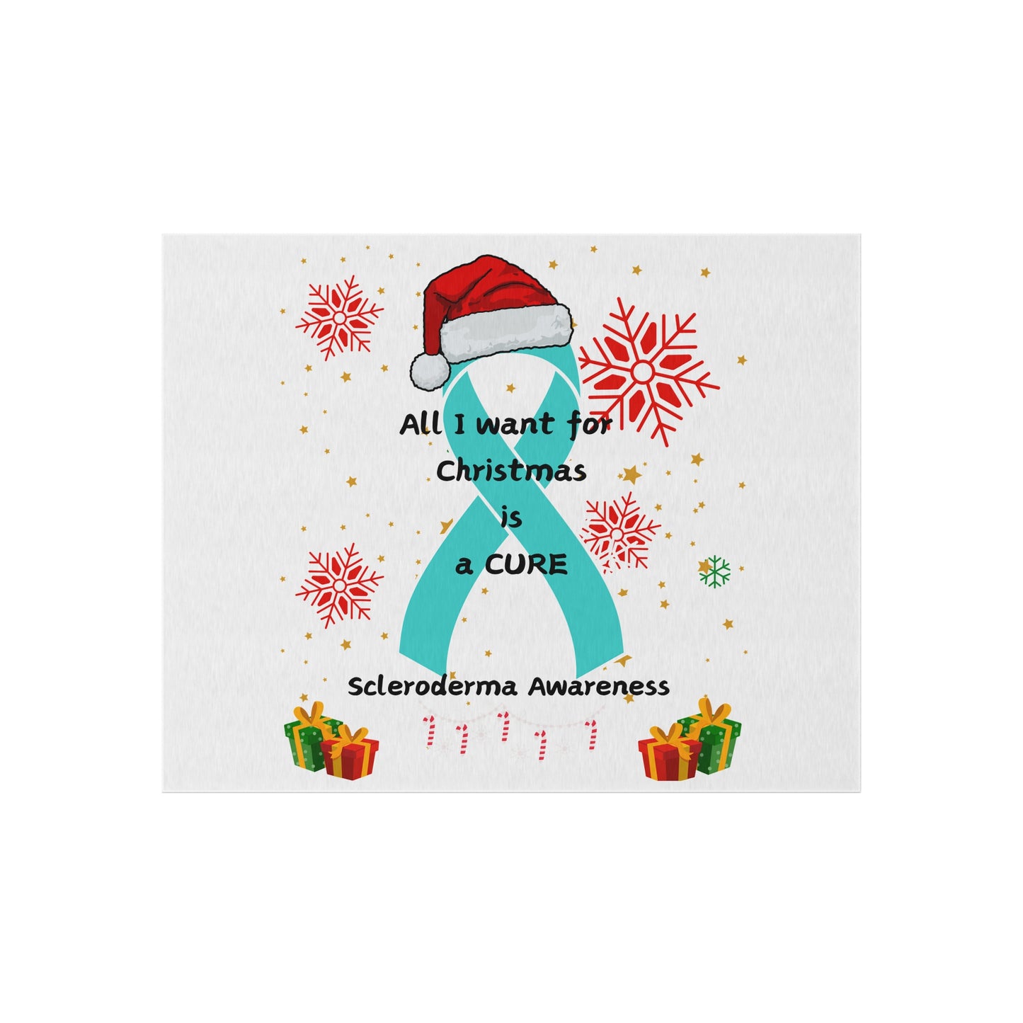 Scleroderma Awareness All I Want for Christmas is a Cure Home Decor Outdoor Rug