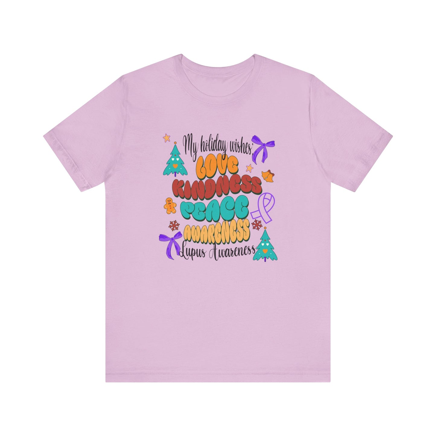 Lupus Awareness Holiday Wishes Unisex Jersey Short Sleeve Tee