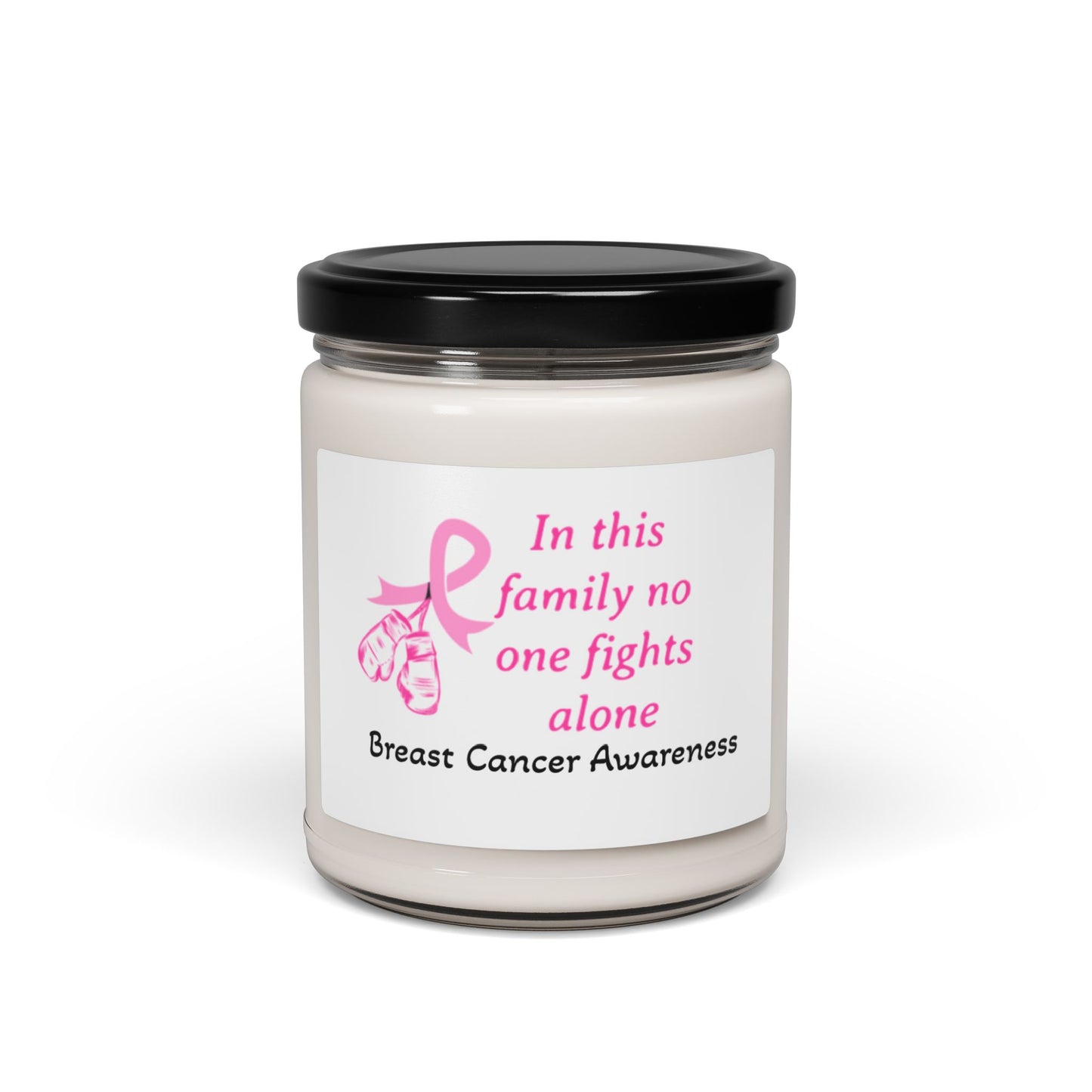 Soy Candle, Breast Cancer Awareness Candle, Pink Ribbon Candle, Supportive Family Candle, Scented Candle, Pink Ribbon Decor, Cancer Survivor