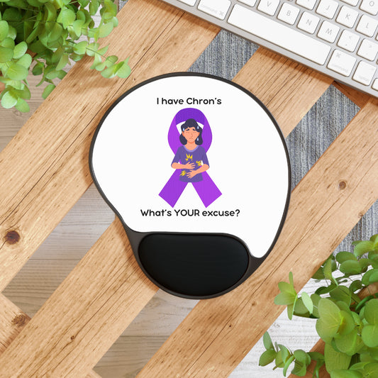 Chron's Disease Awareness Carpal Tunnel Mouse Pad With Wrist Rest