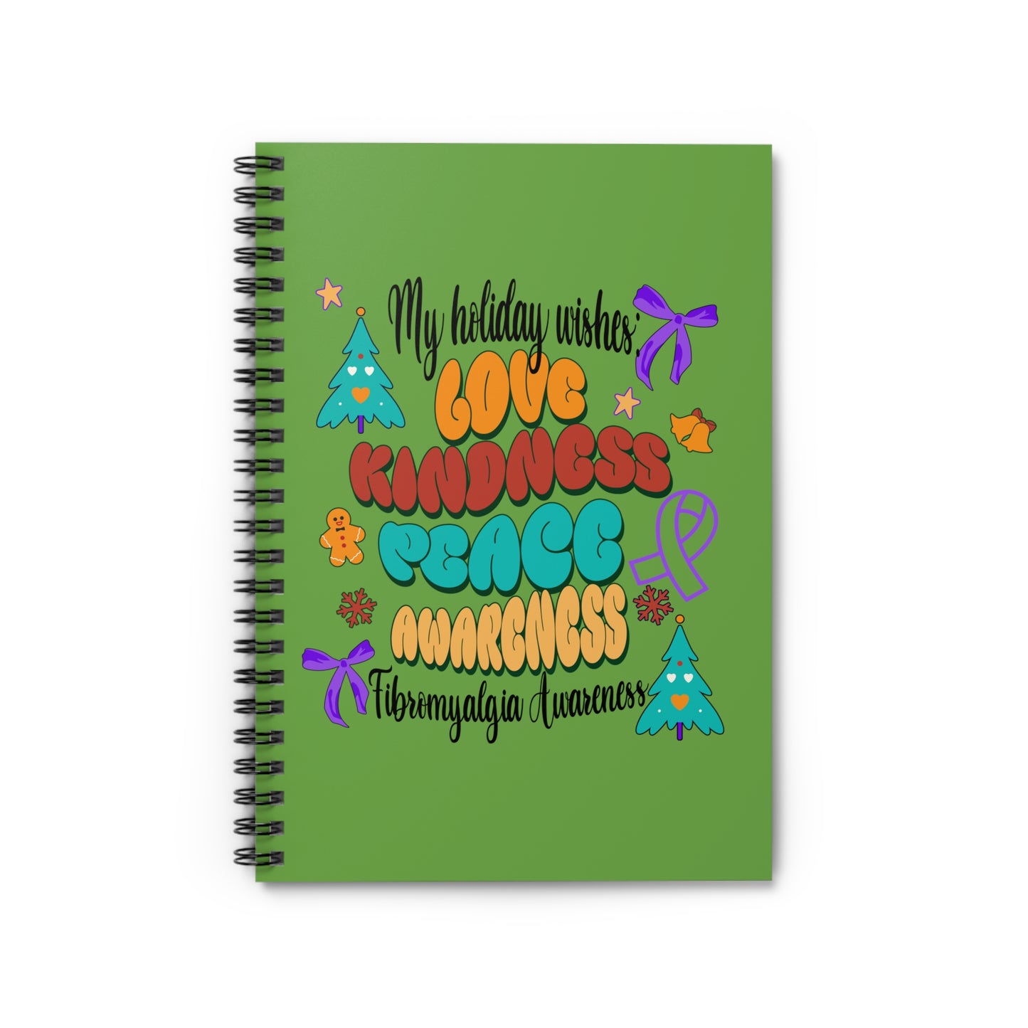 Fibromyalgia Awareness Holiday Wishes Spiral Notebook - Ruled Line