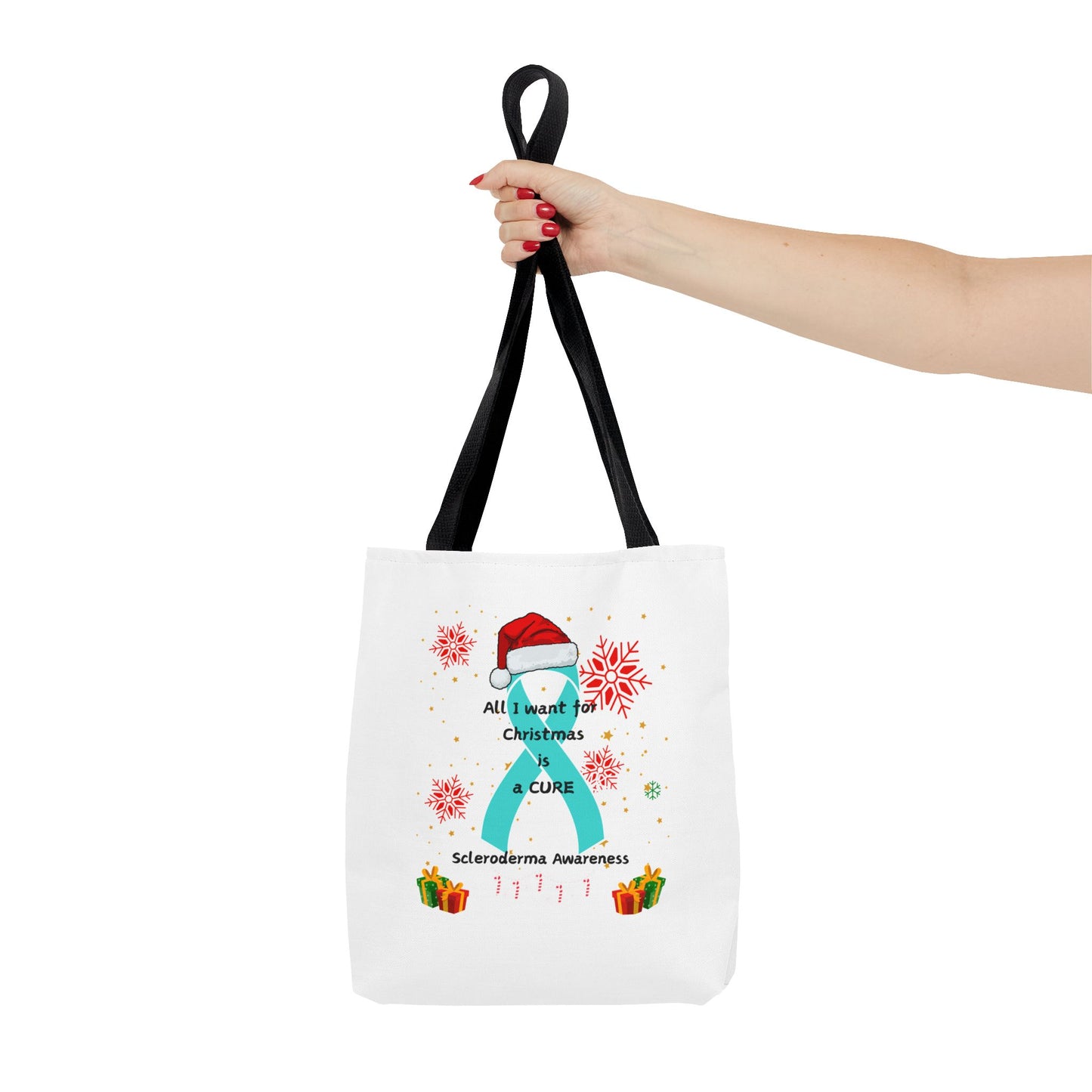 Scleroderma Awareness Tote Bag- All I Want for Christmas is a Cure