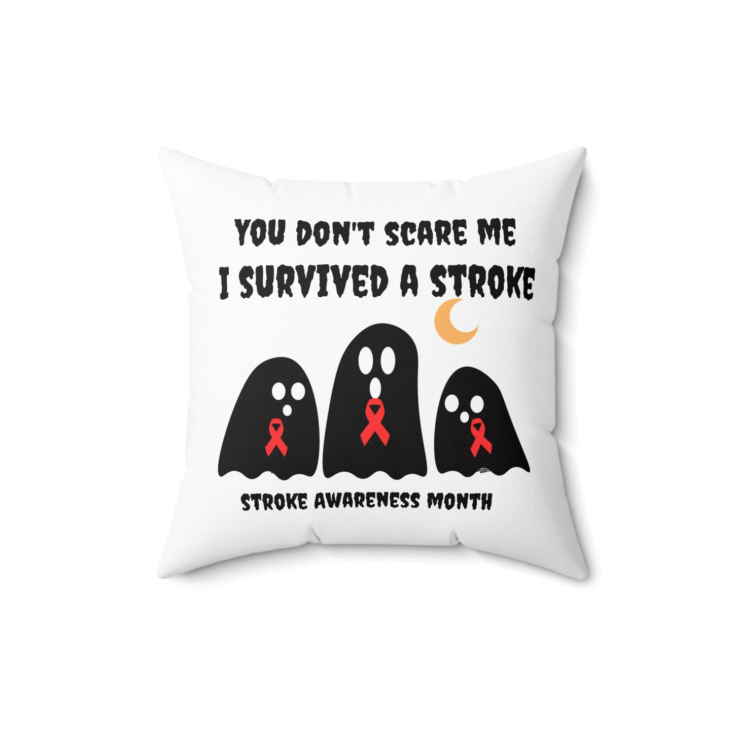 Stroke Awareness Halloween Spun Polyester Square Pillow