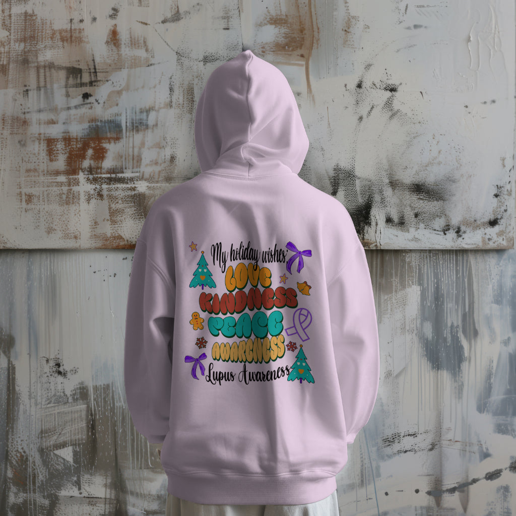 Lupus Awareness Holiday Wishes Hooidie Hooded Sweatshirt