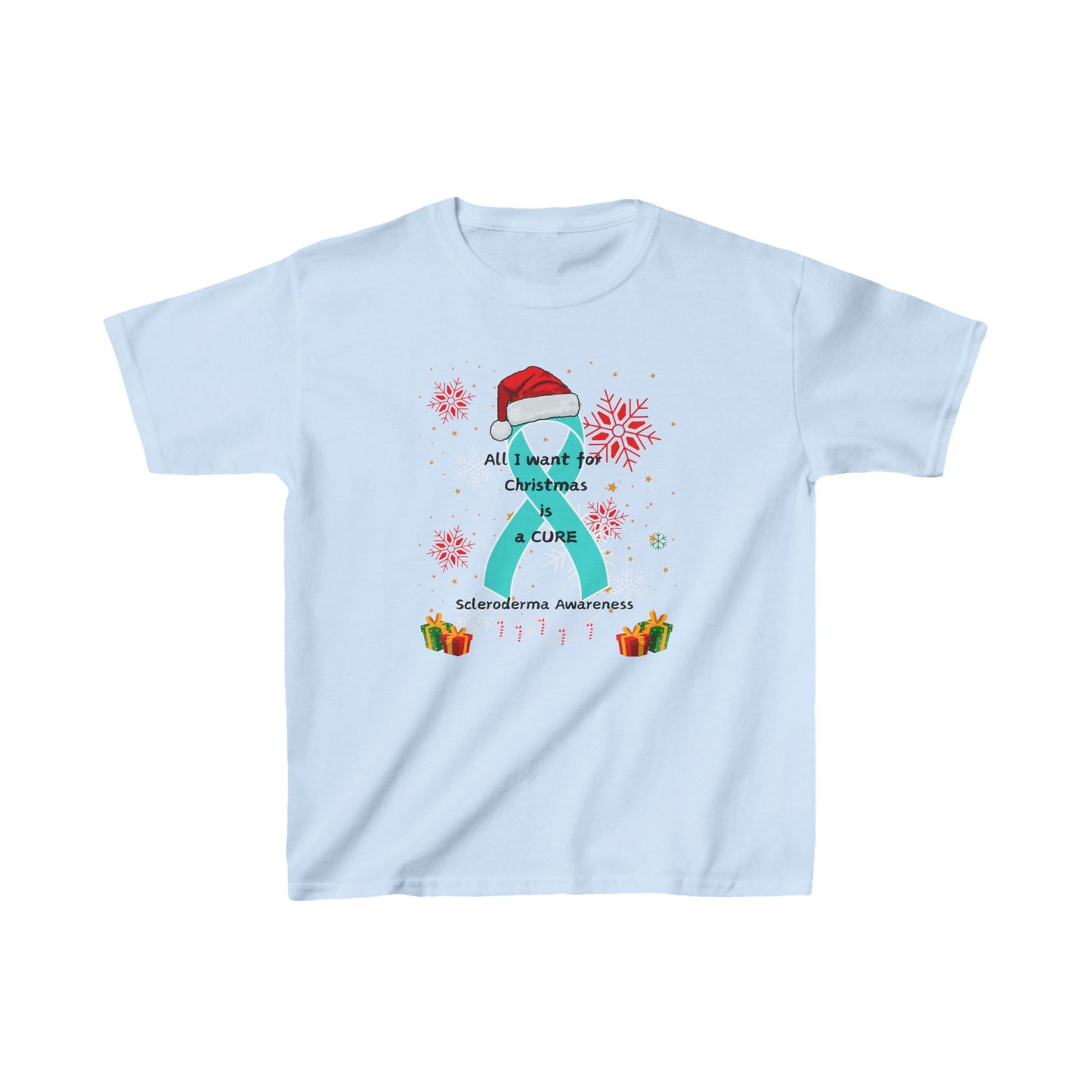 Scleroderma Awareness Kids Heavy Cotton™ Tee All I Want for Christmas is a Cure