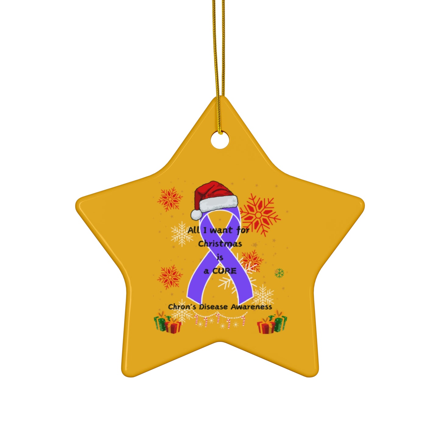 Chron's Disease Awareness Ceramic Ornament, 4 Shapes