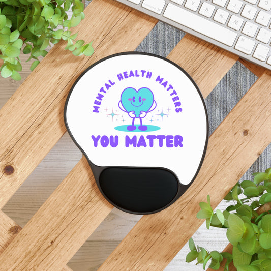 Mental Health Awareness Mouse Pad With Wrist Rest