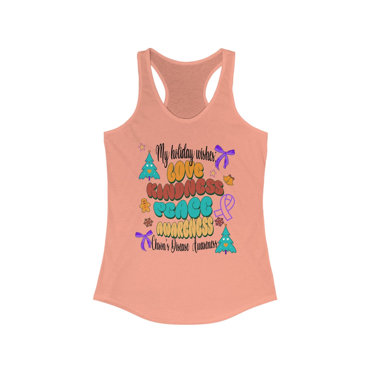 Chron's Disease Awareness Holiday Women's Racerback Tank