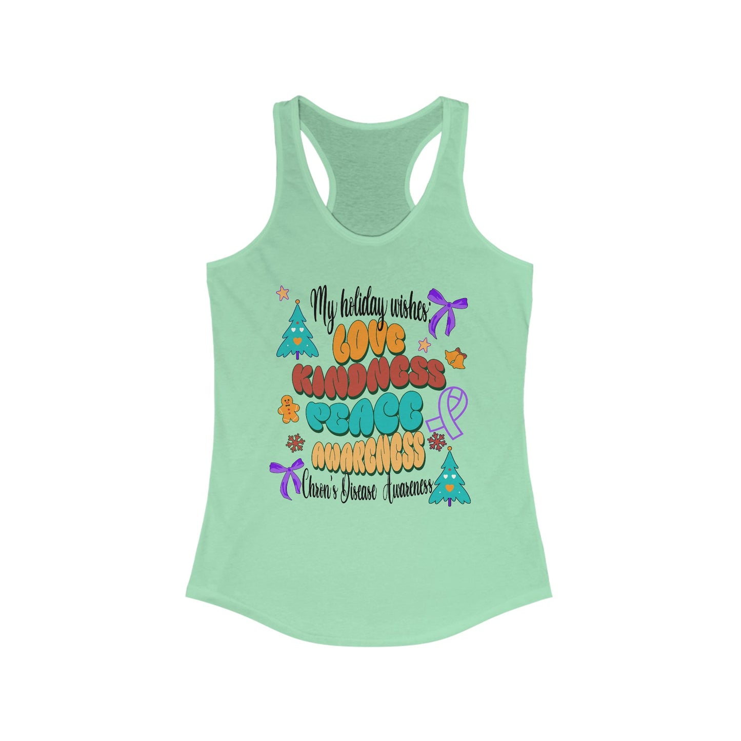 Chron's Disease Awareness Holiday Women's Racerback Tank