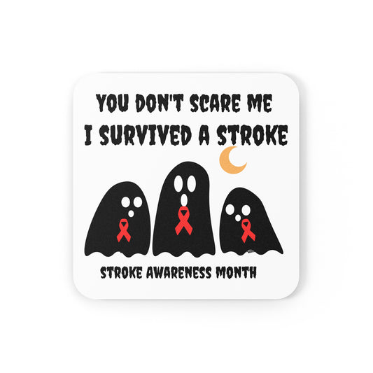 Stroke Awareness Halloween Cork Back Coaster