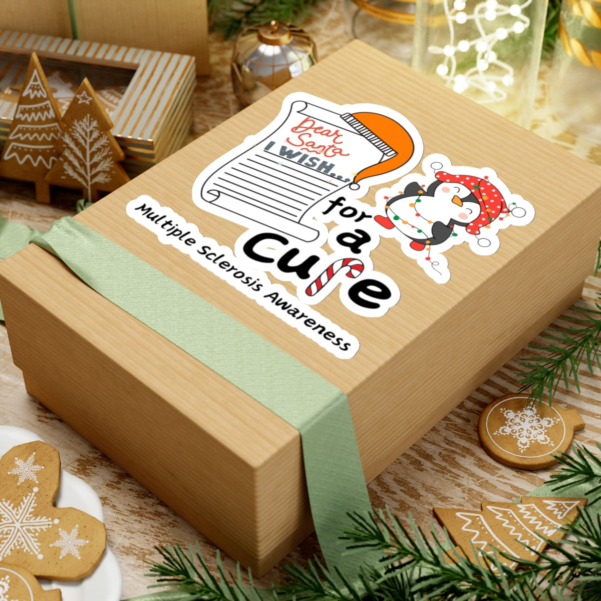 Holiday Stickers, Multiple Sclerosis Awareness Stickers, Decals, Holiday Gift Ideas