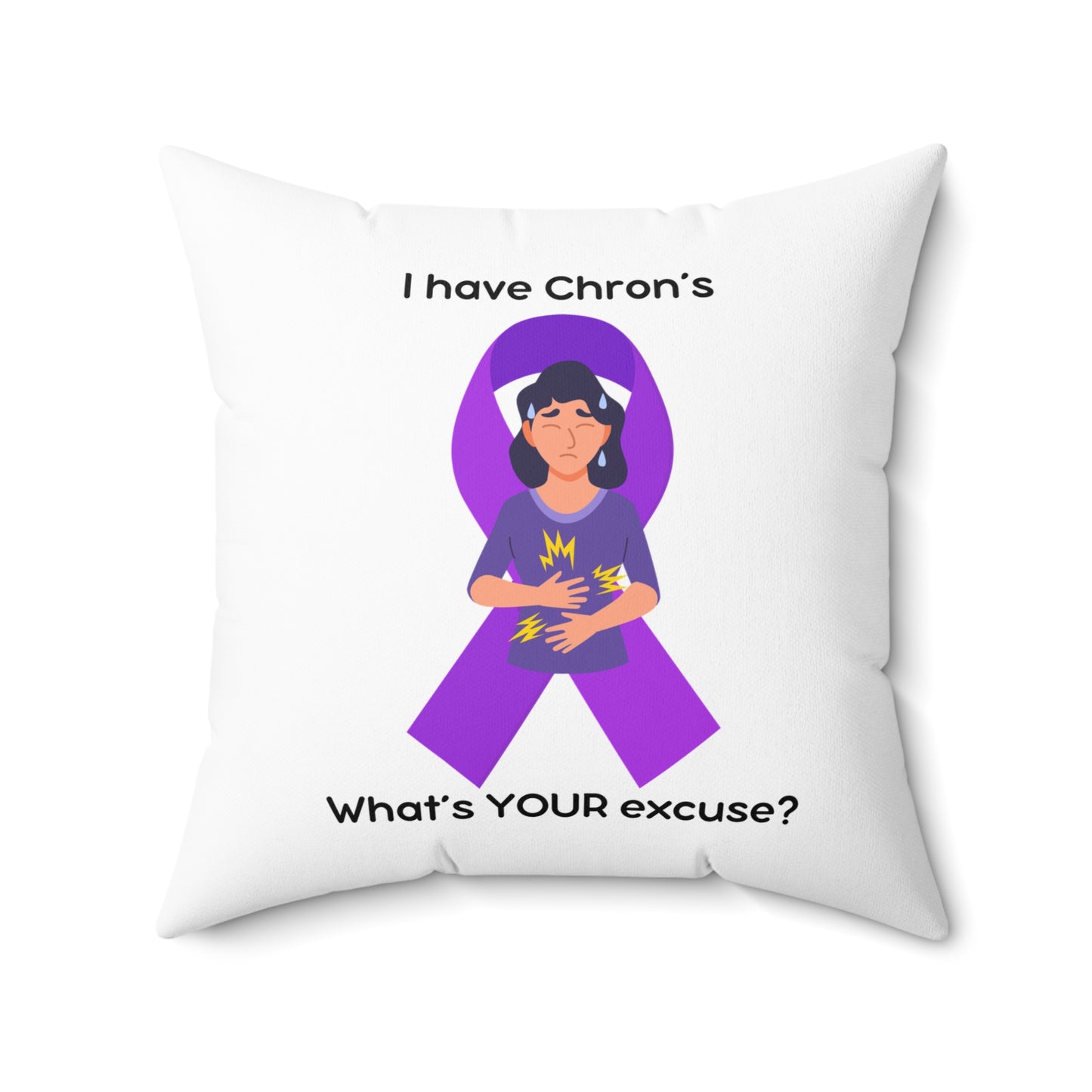 Chron's Disease Awareness Home Decor Square Throw Pillow