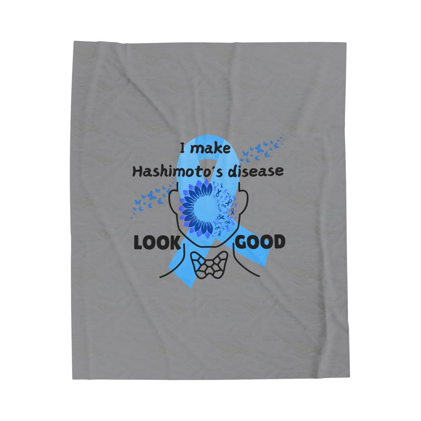 Hashimoto's Disease Awareness Velveteen Plush Blanket