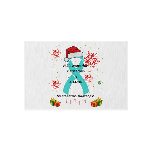 Scleroderma Awareness All I Want for Christmas is a Cure Home Decor Outdoor Rug