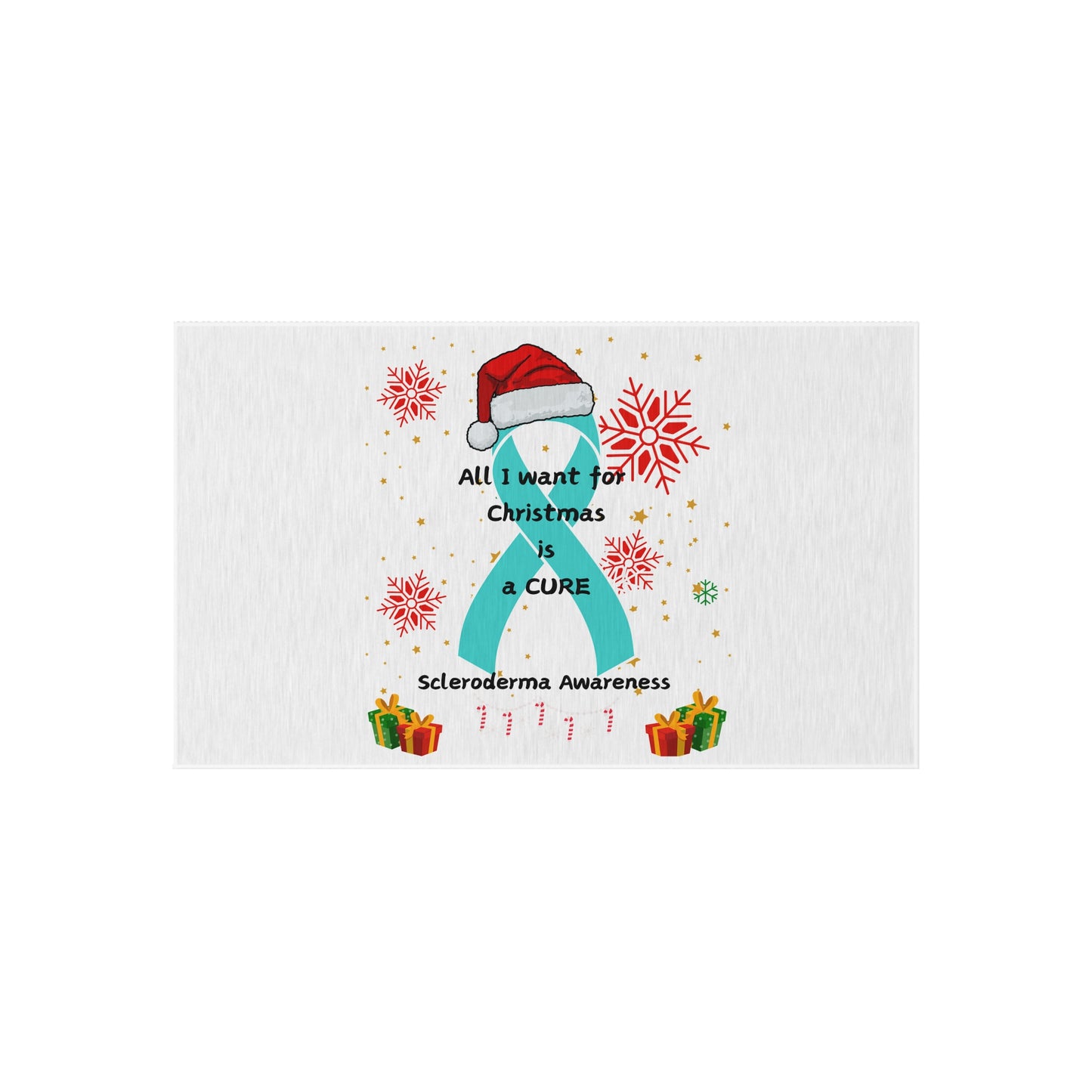 Scleroderma Awareness All I Want for Christmas is a Cure Home Decor Outdoor Rug