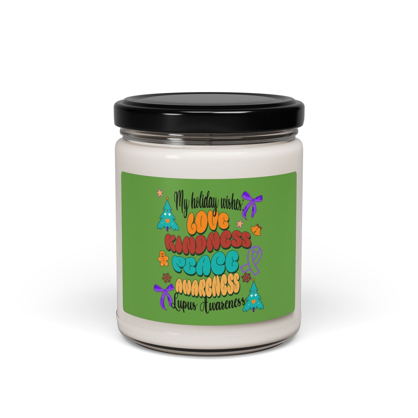 Lupus Awareness Holiday Wishes Scented Soy Candle, 9oz