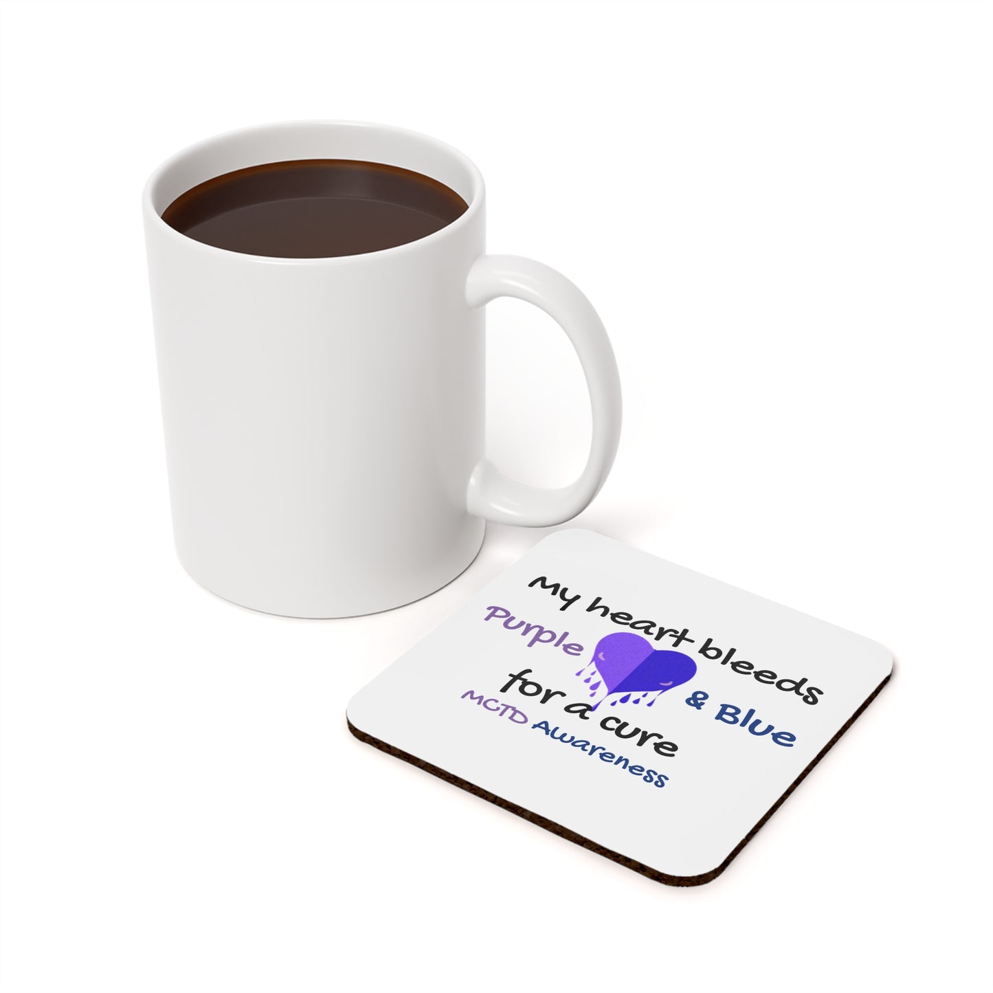 MCTD Awareness Cork Back Coaster