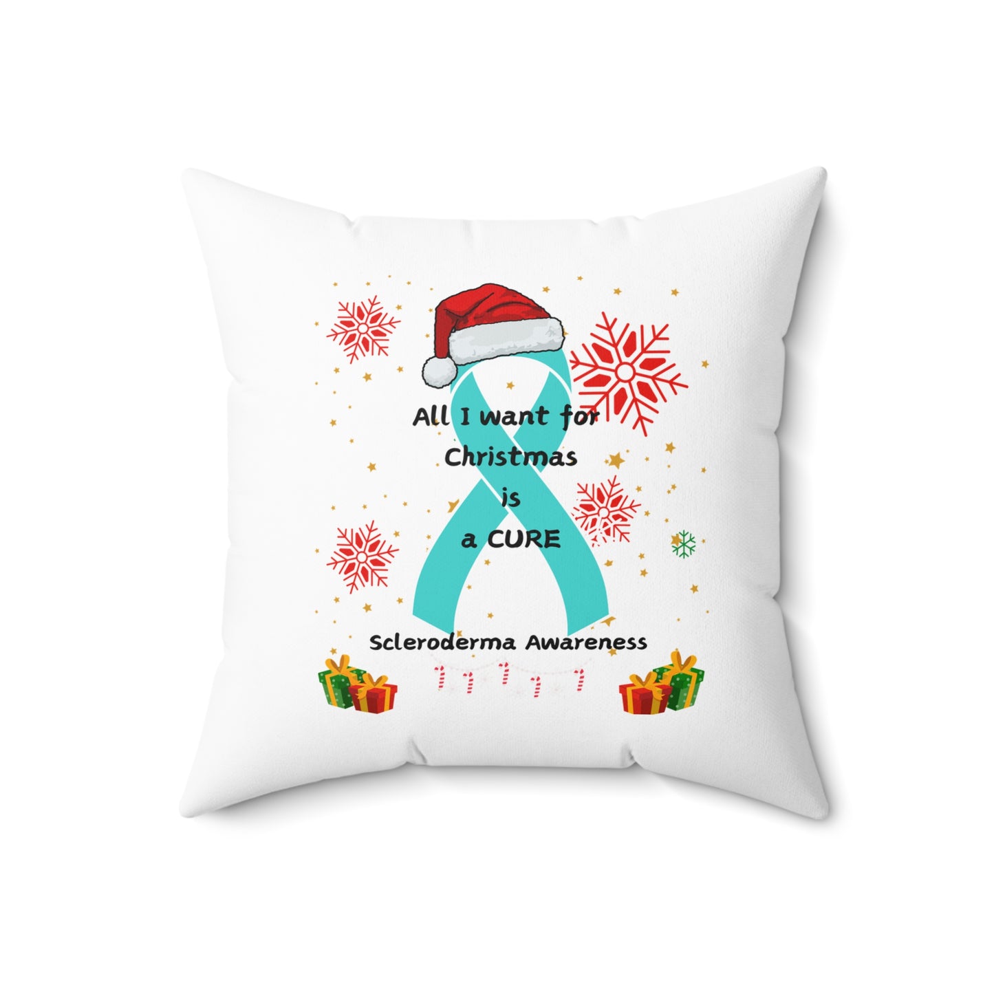 Scleroderma Awareness Holiday Home Decor Square Throw Pillow