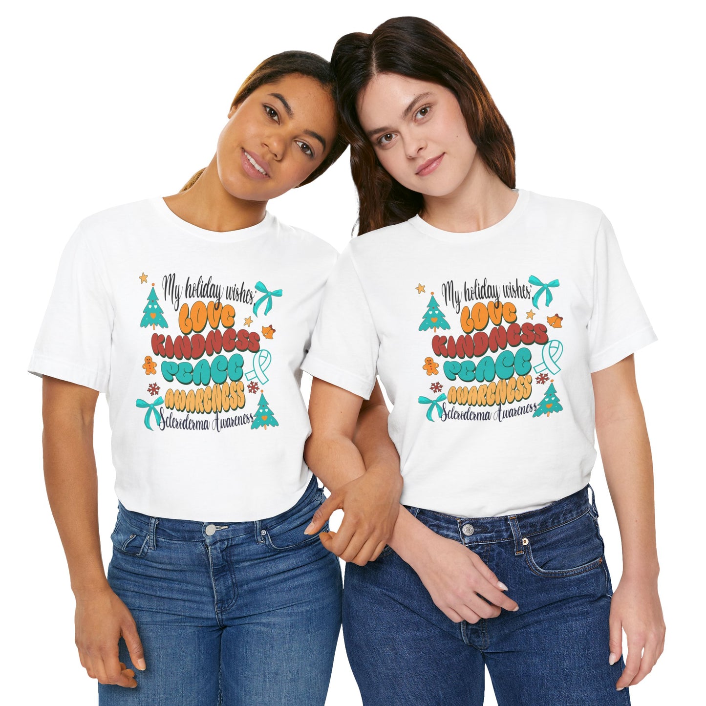 Scleroderma Awareness Holiday Wishes Unisex Jersey Short Sleeve Tee