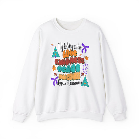 Lupus Awareness Holiday Wishes Crewneck Sweatshirt