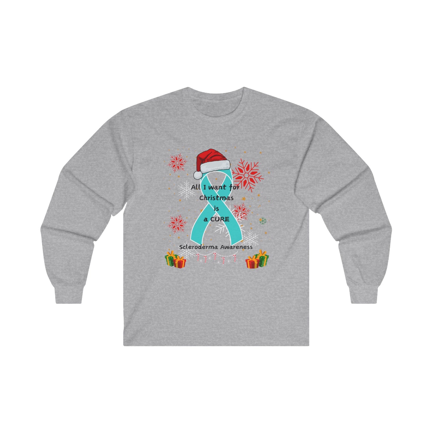 Scleroderma Awareness Unisex Ultra Cotton Long Sleeve Tee- All I Want for Christmas is a Cure