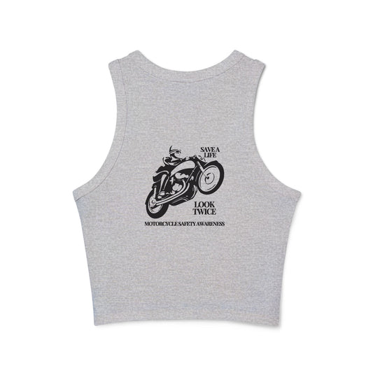 Motorcycle Safety Awareness Women's Micro Rib Racer Tank Top