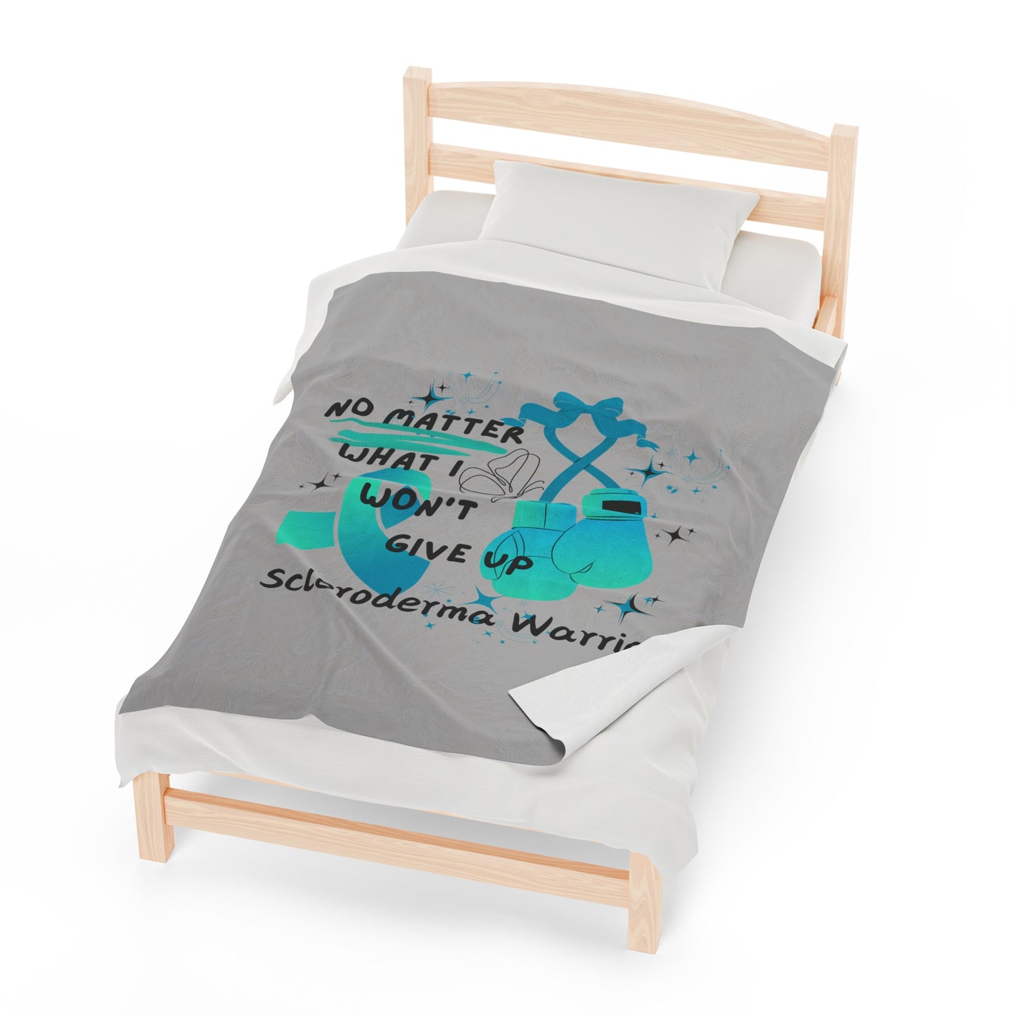 Scleroderma Warrior No Matter What I Won't Give Up  Velveteen Plush Blanket