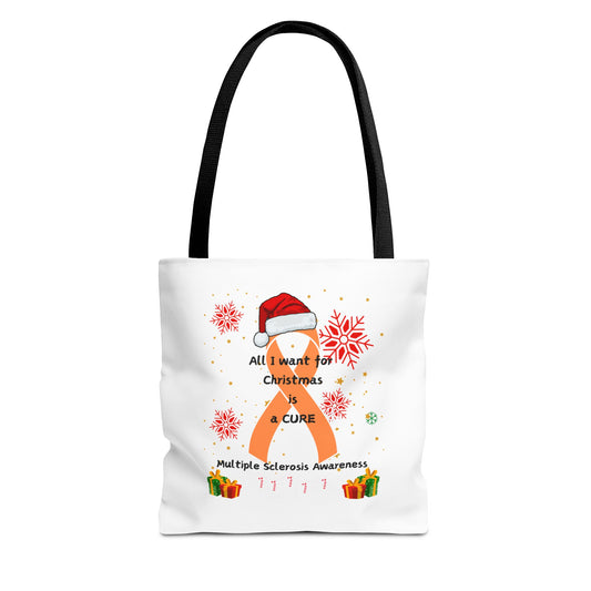 Multiple Sclerosis Awareness All I Want for Christmas is a Cure Tote Bag