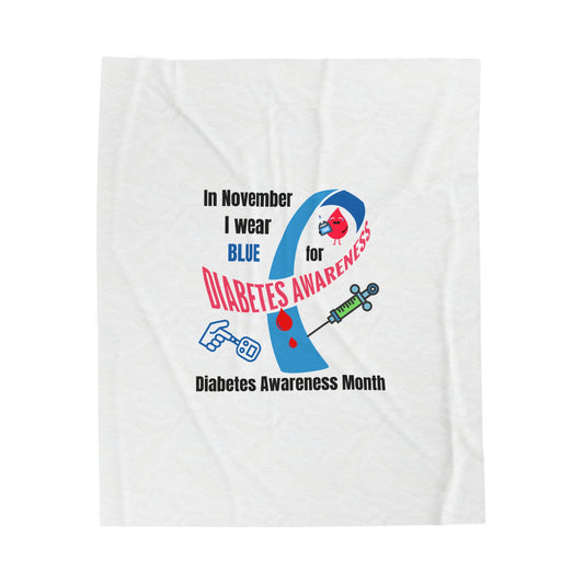 Diabetes Awareness Velveteen Plush Blanket