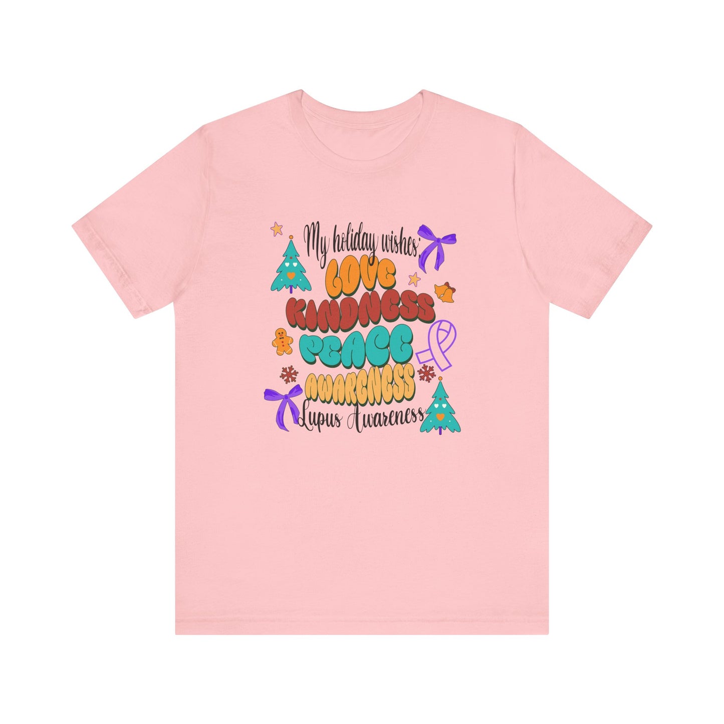 Lupus Awareness Holiday Wishes Unisex Jersey Short Sleeve Tee