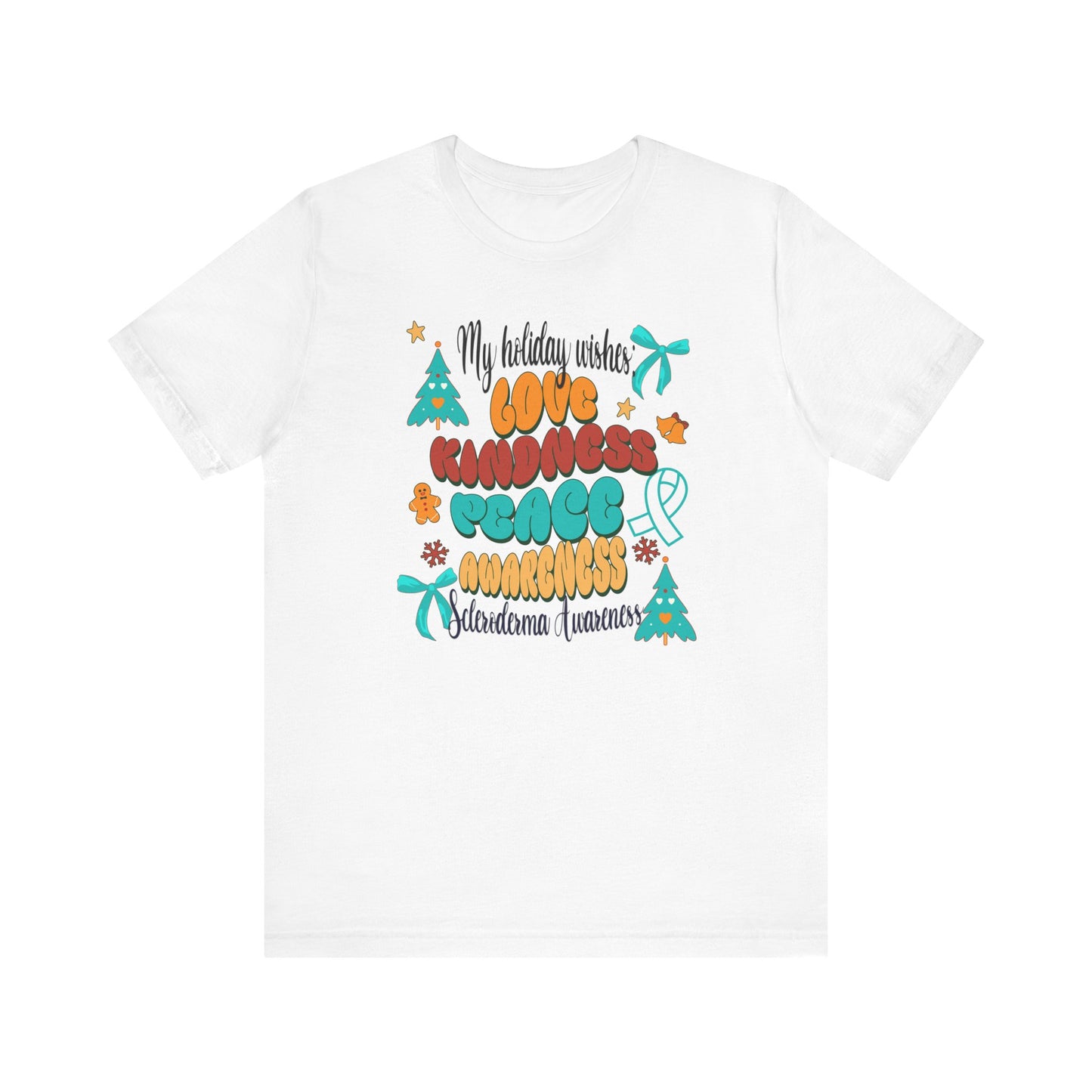 Scleroderma Awareness Holiday Wishes Unisex Jersey Short Sleeve Tee