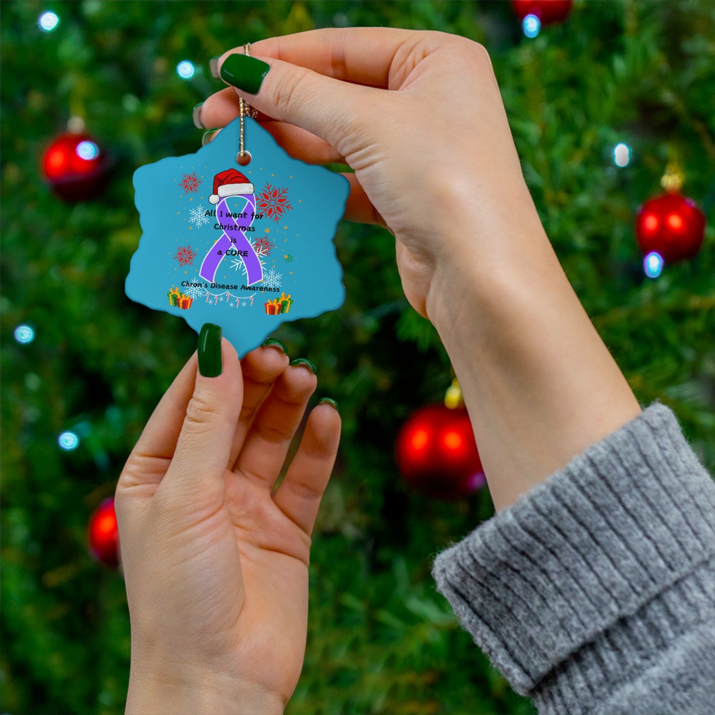 Chron's Disease Awareness Ceramic Ornament, 4 Shapes