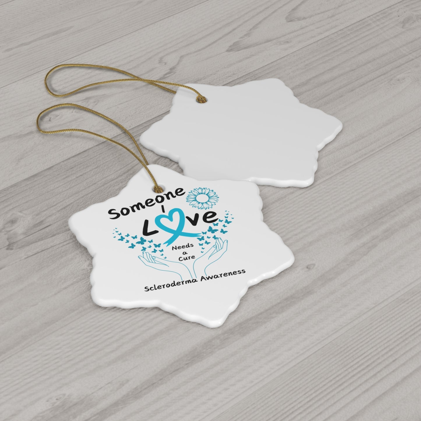 Scleroderma Awareness Ceramic Ornament, 4 Shapes