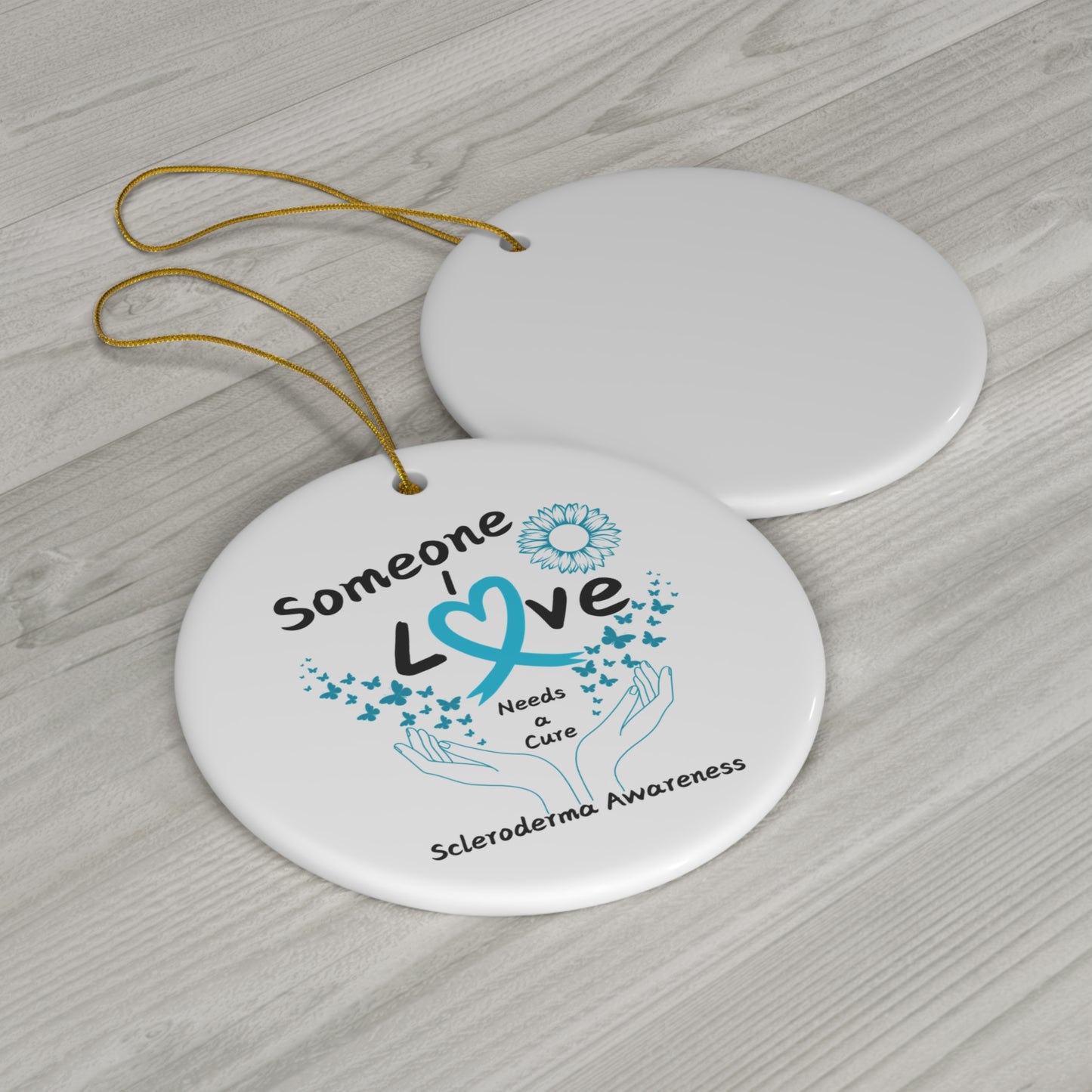 Scleroderma Awareness Ceramic Ornament, 4 Shapes