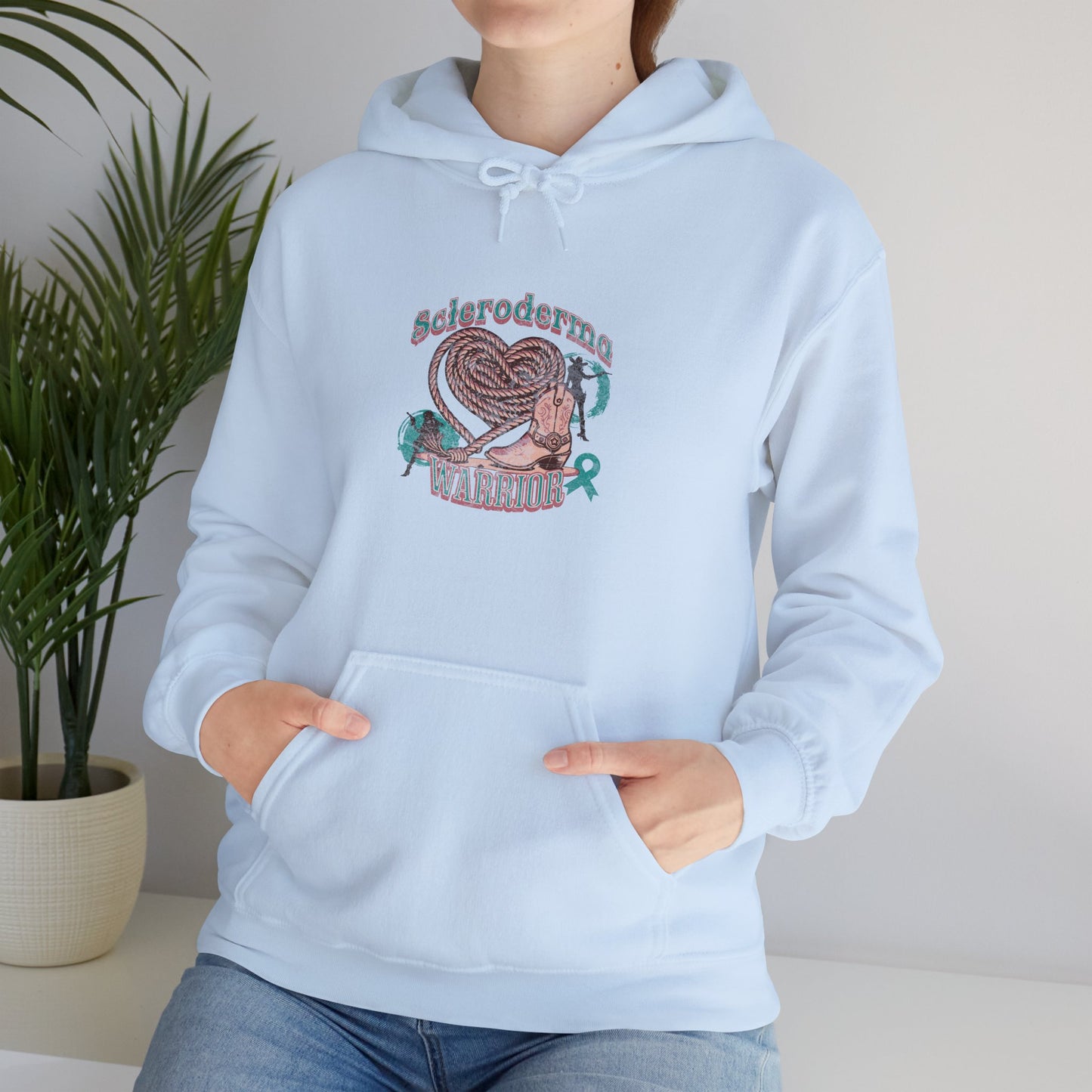 Scleroderma Warrior Valentine Western Themed Unisex Hoodie Hooded Sweatshirt