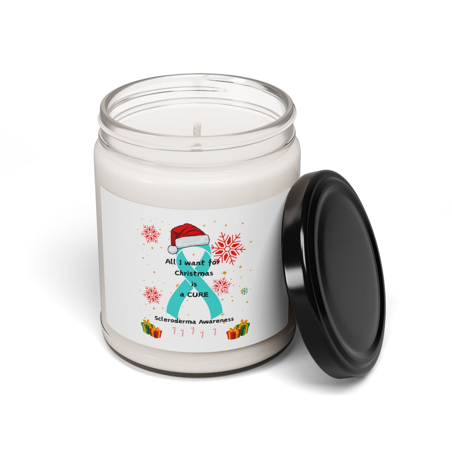 Scleroderma Awareness Scented Soy Candle All I Want for Christmas is a Cure