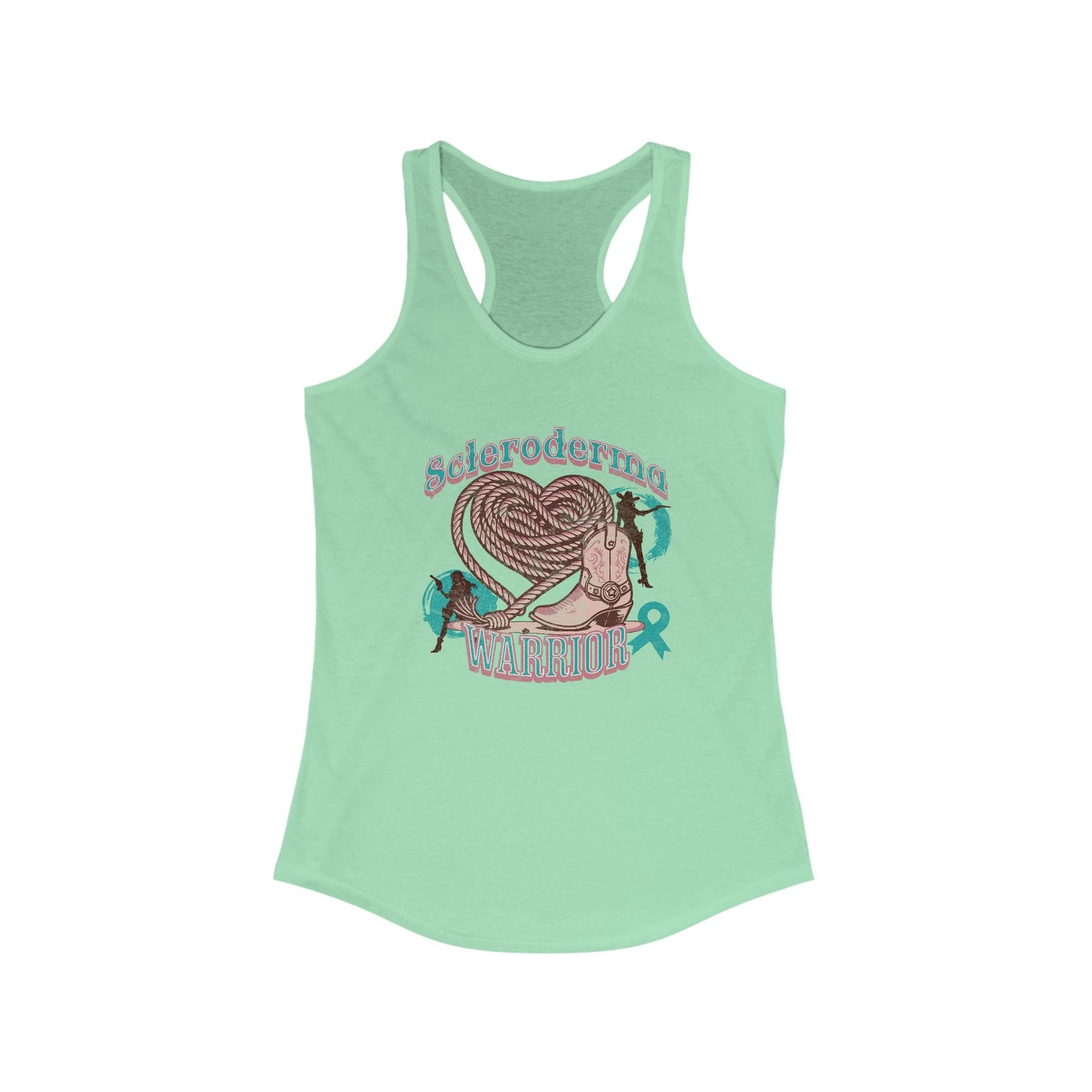 Scleroderma Warrior Valentine western theme Women's Racerback Tank