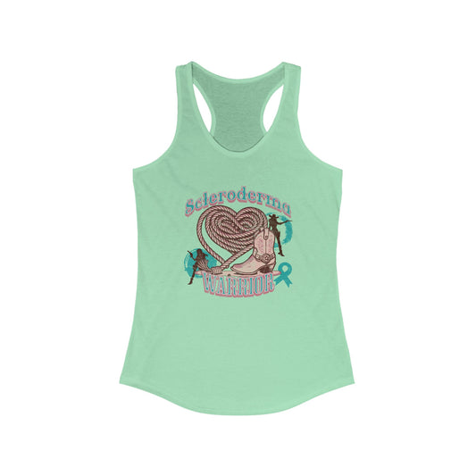 Scleroderma Warrior Valentine western theme Women's Racerback Tank