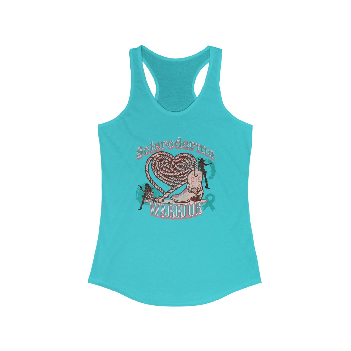 Scleroderma Warrior Valentine western theme Women's Racerback Tank