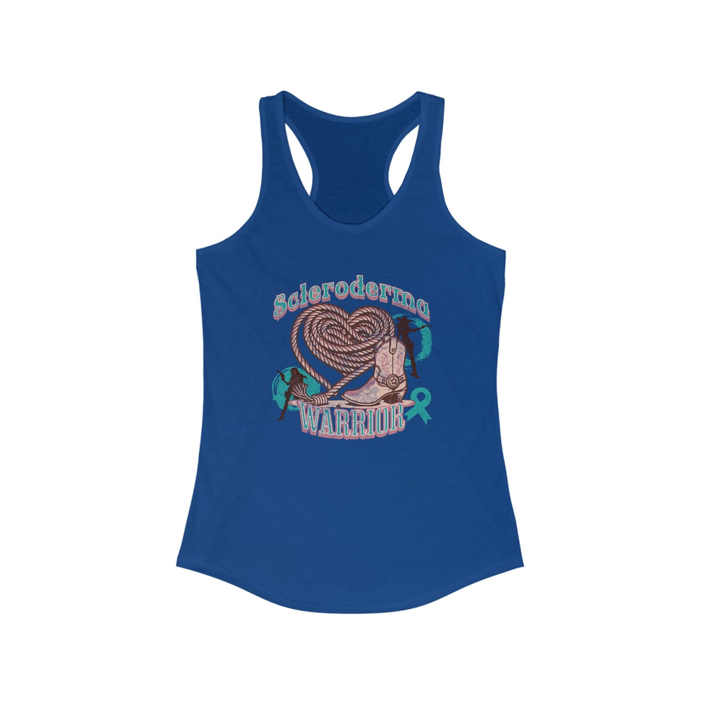 Scleroderma Warrior Valentine western theme Women's Racerback Tank