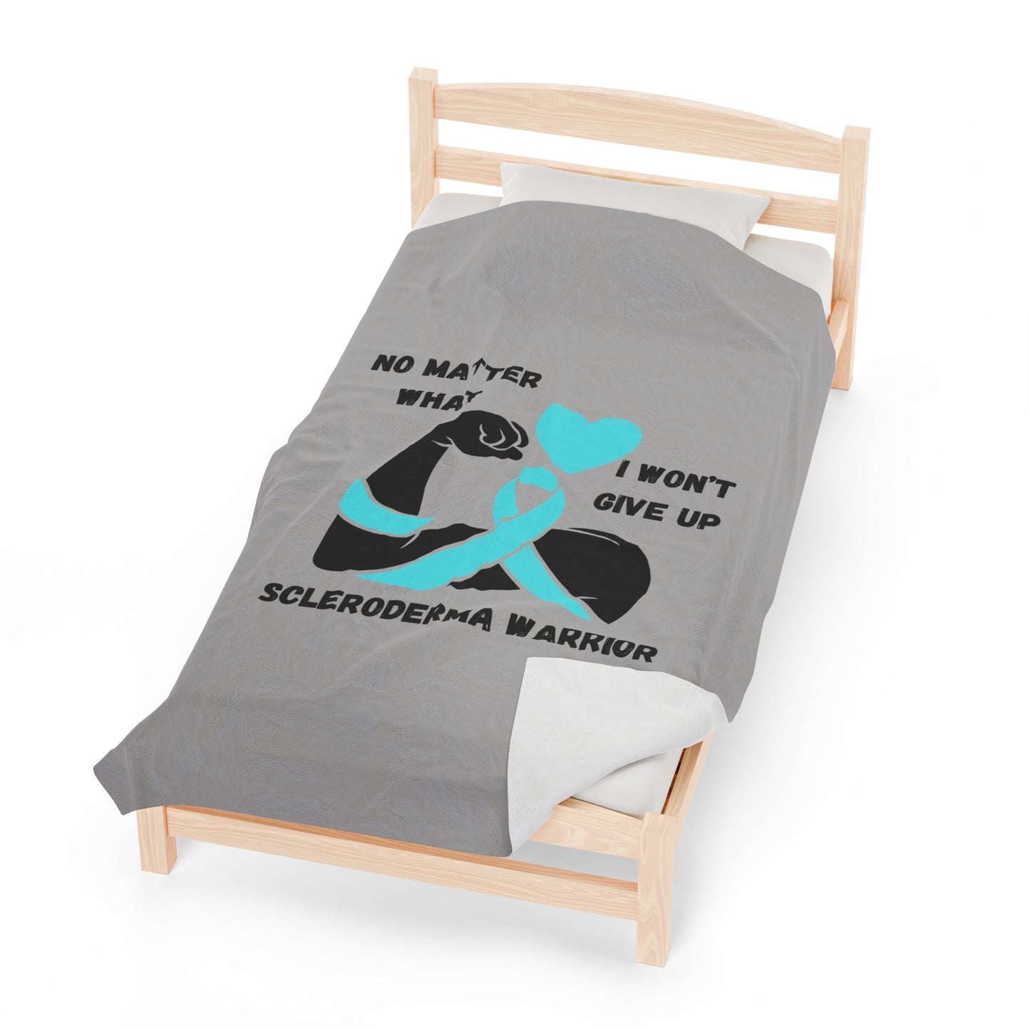 Scleroderma Awareness "I Won't Give Up" Velveteen Plush Blanket