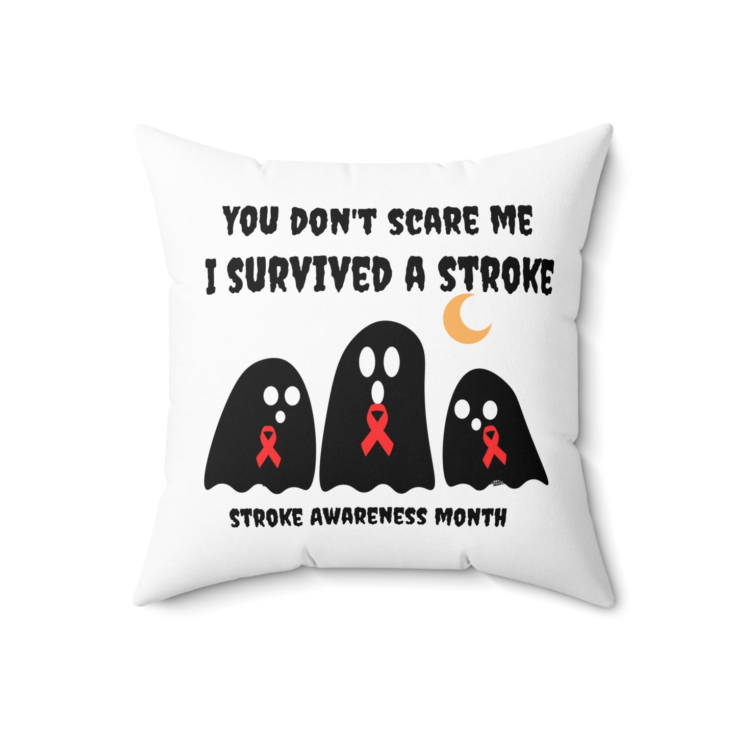 Stroke Awareness Halloween Spun Polyester Square Pillow