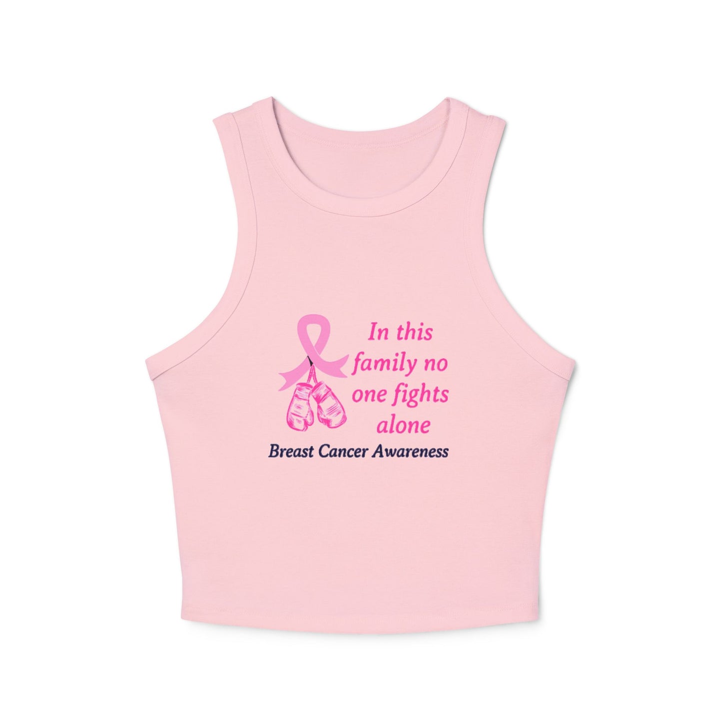 Tank Top, Breast Cancer Awareness Pink Ribbon Pink Boxing Gloves, Women's Racer Rib Tank, Survivor Support, Chemotherapy Shirt, Fight Like a