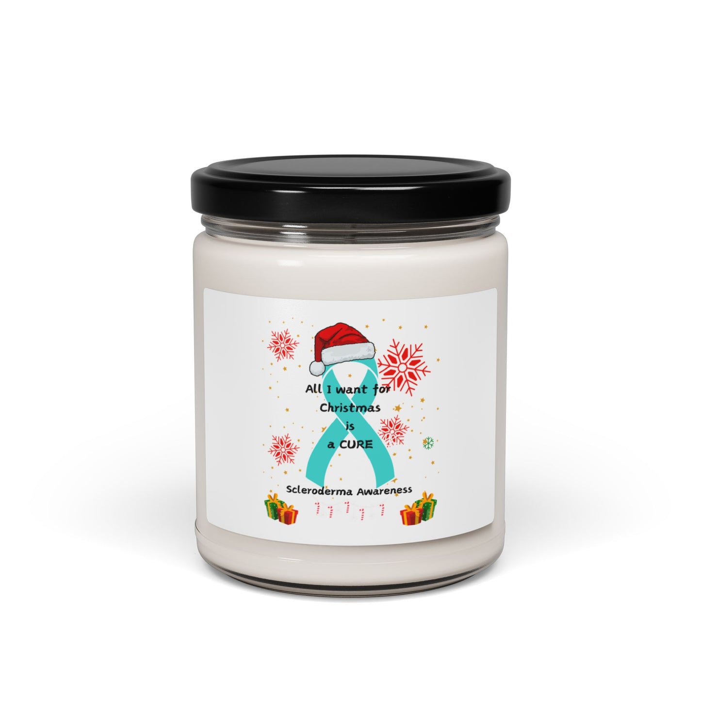 Scleroderma Awareness Scented Soy Candle All I Want for Christmas is a Cure